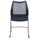 English Elm Commercial Grade Series 661 lb. Capacity Stack Chair with Air-Vent Back and Gray Powder Coated Sled Base