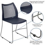 English Elm Commercial Grade Series 661 lb. Capacity Stack Chair with Air-Vent Back and Gray Powder Coated Sled Base