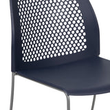 English Elm Commercial Grade Series 661 lb. Capacity Stack Chair with Air-Vent Back and Gray Powder Coated Sled Base