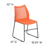 English Elm Commercial Grade Series 661 lb. Capacity Stack Chair with Air-Vent Back and Black Powder Coated Sled Base