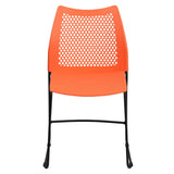 English Elm Commercial Grade Series 661 lb. Capacity Stack Chair with Air-Vent Back and Black Powder Coated Sled Base