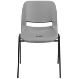 English Elm Commercial Grade Series 880 lb. Capacity Ergonomic Shell Stack Chair with Black Frame