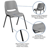 English Elm Commercial Grade Series 880 lb. Capacity Ergonomic Shell Stack Chair with Black Frame