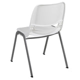 English Elm Commercial Grade Series 880 lb. Capacity Ergonomic Shell Stack Chair with Gray Frame