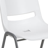 English Elm Commercial Grade Series 880 lb. Capacity Ergonomic Shell Stack Chair with Gray Frame