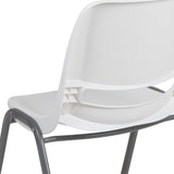 English Elm Commercial Grade Series 880 lb. Capacity Ergonomic Shell Stack Chair with Gray Frame