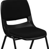 English Elm Commercial Grade Series 880 lb. Capacity Padded Ergonomic Shell Stack Chair with Frame