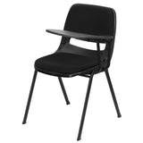 English Elm Commercial Grade Padded Ergonomic Shell Chair with Left Handed Flip-Up Tablet Arm