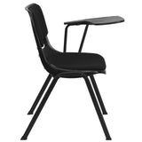 English Elm Commercial Grade Padded Ergonomic Shell Chair with Left Handed Flip-Up Tablet Arm