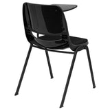 English Elm Commercial Grade Padded Ergonomic Shell Chair with Left Handed Flip-Up Tablet Arm