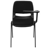 English Elm Commercial Grade Padded Ergonomic Shell Chair with Left Handed Flip-Up Tablet Arm