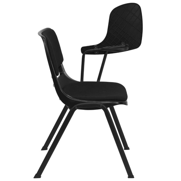 English Elm Commercial Grade Padded Ergonomic Shell Chair with Left Handed Flip-Up Tablet Arm