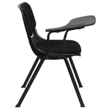 English Elm Commercial Grade Padded Ergonomic Shell Chair with Right Handed Flip-Up Tablet Arm