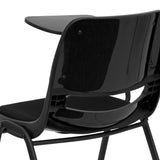 English Elm Commercial Grade Padded Ergonomic Shell Chair with Right Handed Flip-Up Tablet Arm