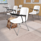 English Elm Commercial Grade Ergonomic Shell Chair with Left Handed Flip-Up Tablet Arm