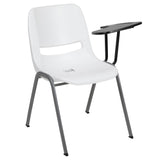 English Elm Commercial Grade Ergonomic Shell Chair with Left Handed Flip-Up Tablet Arm