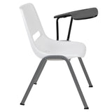 English Elm Commercial Grade Ergonomic Shell Chair with Left Handed Flip-Up Tablet Arm