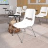 English Elm Commercial Grade Ergonomic Shell Chair with Right Handed Flip-Up Tablet Arm