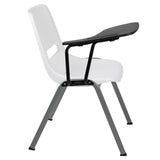 English Elm Commercial Grade Ergonomic Shell Chair with Right Handed Flip-Up Tablet Arm