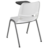 English Elm Commercial Grade Ergonomic Shell Chair with Right Handed Flip-Up Tablet Arm