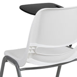 English Elm Commercial Grade Ergonomic Shell Chair with Right Handed Flip-Up Tablet Arm