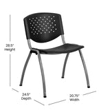 English Elm Commercial Grade Series 880 lb. Capacity Plastic Stack Chair with Titanium Gray Powder Coated Frame