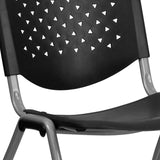 English Elm Commercial Grade Series 880 lb. Capacity Plastic Stack Chair with Titanium Gray Powder Coated Frame