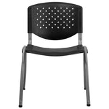 English Elm Commercial Grade Series 880 lb. Capacity Plastic Stack Chair with Titanium Gray Powder Coated Frame