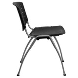 English Elm Commercial Grade Series 880 lb. Capacity Plastic Stack Chair with Titanium Gray Powder Coated Frame