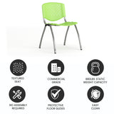 English Elm Commercial Grade Series 880 lb. Capacity Plastic Stack Chair with Titanium Gray Powder Coated Frame