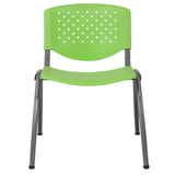 English Elm Commercial Grade Series 880 lb. Capacity Plastic Stack Chair with Titanium Gray Powder Coated Frame