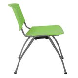 English Elm Commercial Grade Series 880 lb. Capacity Plastic Stack Chair with Titanium Gray Powder Coated Frame