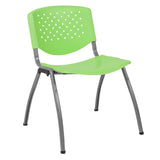 English Elm Commercial Grade Series 880 lb. Capacity Plastic Stack Chair with Titanium Gray Powder Coated Frame