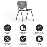 English Elm Commercial Grade Series 880 lb. Capacity Plastic Stack Chair with Titanium Powder Coated Frame