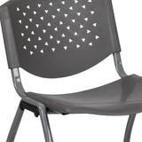 English Elm Commercial Grade Series 880 lb. Capacity Plastic Stack Chair with Titanium Powder Coated Frame