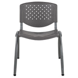 English Elm Commercial Grade Series 880 lb. Capacity Plastic Stack Chair with Titanium Powder Coated Frame