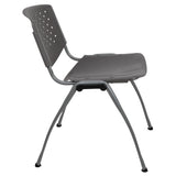 English Elm Commercial Grade Series 880 lb. Capacity Plastic Stack Chair with Titanium Powder Coated Frame