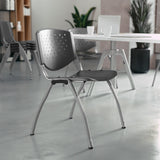 880 lb. Capacity Stack Chair - Commercial Grade, Titanium Frame, Gray Seat