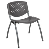 English Elm Commercial Grade Series 880 lb. Capacity Plastic Stack Chair with Titanium Powder Coated Frame