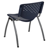 English Elm Commercial Grade Series 880 lb. Capacity Plastic Stack Chair with Titanium Gray Powder Coated Frame