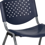 English Elm Commercial Grade Series 880 lb. Capacity Plastic Stack Chair with Titanium Gray Powder Coated Frame