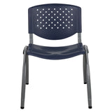 English Elm Commercial Grade Series 880 lb. Capacity Plastic Stack Chair with Titanium Gray Powder Coated Frame