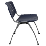 English Elm Commercial Grade Series 880 lb. Capacity Plastic Stack Chair with Titanium Gray Powder Coated Frame