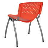 English Elm Commercial Grade Series 880 lb. Capacity Plastic Stack Chair with Titanium Gray Powder Coated Frame