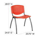 English Elm Commercial Grade Series 880 lb. Capacity Plastic Stack Chair with Titanium Gray Powder Coated Frame