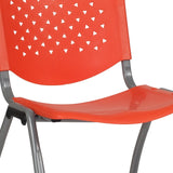 English Elm Commercial Grade Series 880 lb. Capacity Plastic Stack Chair with Titanium Gray Powder Coated Frame