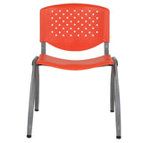 English Elm Commercial Grade Series 880 lb. Capacity Plastic Stack Chair with Titanium Gray Powder Coated Frame