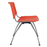 English Elm Commercial Grade Series 880 lb. Capacity Plastic Stack Chair with Titanium Gray Powder Coated Frame