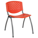 English Elm Commercial Grade Series 880 lb. Capacity Plastic Stack Chair with Titanium Gray Powder Coated Frame