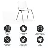 English Elm Commercial Grade Series 880 lb. Capacity Plastic Stack Chair with Titanium Gray Powder Coated Frame